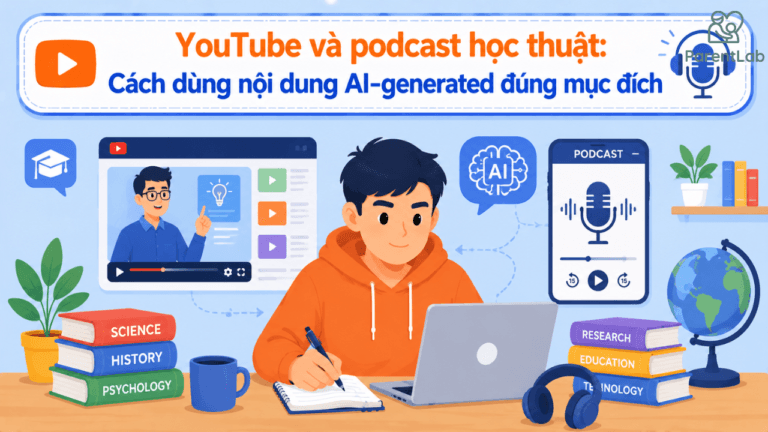 YouTube và podcast học thuật: Cách dùng nội dung AI-generated đúng mục đích