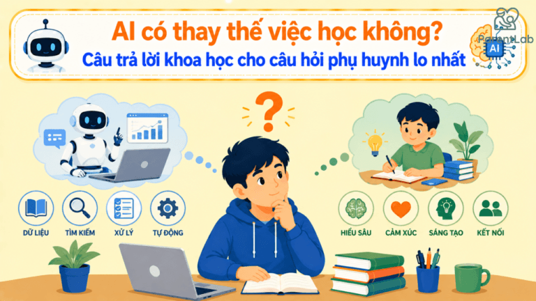 AI có thay thế việc học không? Câu trả lời khoa học cho câu hỏi phụ huynh lo nhất