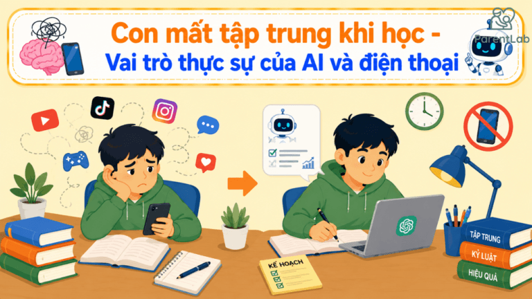 Con mất tập trung khi học – Vai trò thực sự của AI và điện thoại