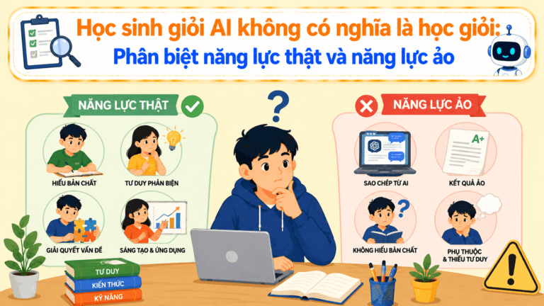 Học sinh giỏi AI không có nghĩa là học giỏi: Phân biệt năng lực thật và năng lực ảo